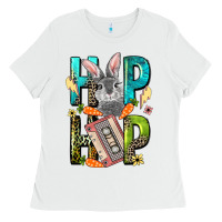 White Western hip hop Bunny Easter Day Ladies Tee - LillyAllenDesigns