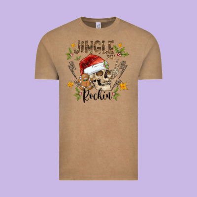 Jingle Bell Rock Black Vintage Tee Designed By Cowhidedigitalart