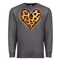 Charcoal Heather gold glitter leopard heart Premium Sweatshirt - Jasminsmagicworld