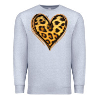 Heather Grey gold glitter leopard heart Premium Sweatshirt - Jasminsmagicworld