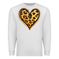 Oatmeal Heather gold glitter leopard heart Premium Sweatshirt - Jasminsmagicworld
