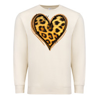 Gold Glitter Leopard Heart Premium Sweatshirt | Teevron