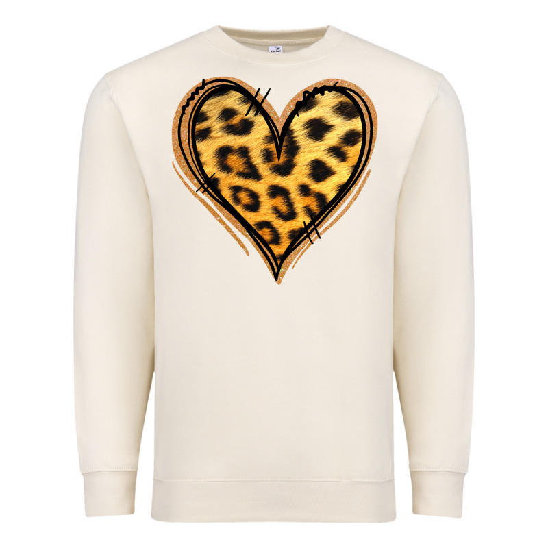 Gold Glitter Leopard Heart Premium Sweatshirt by Jasminsmagicworld | Teevron