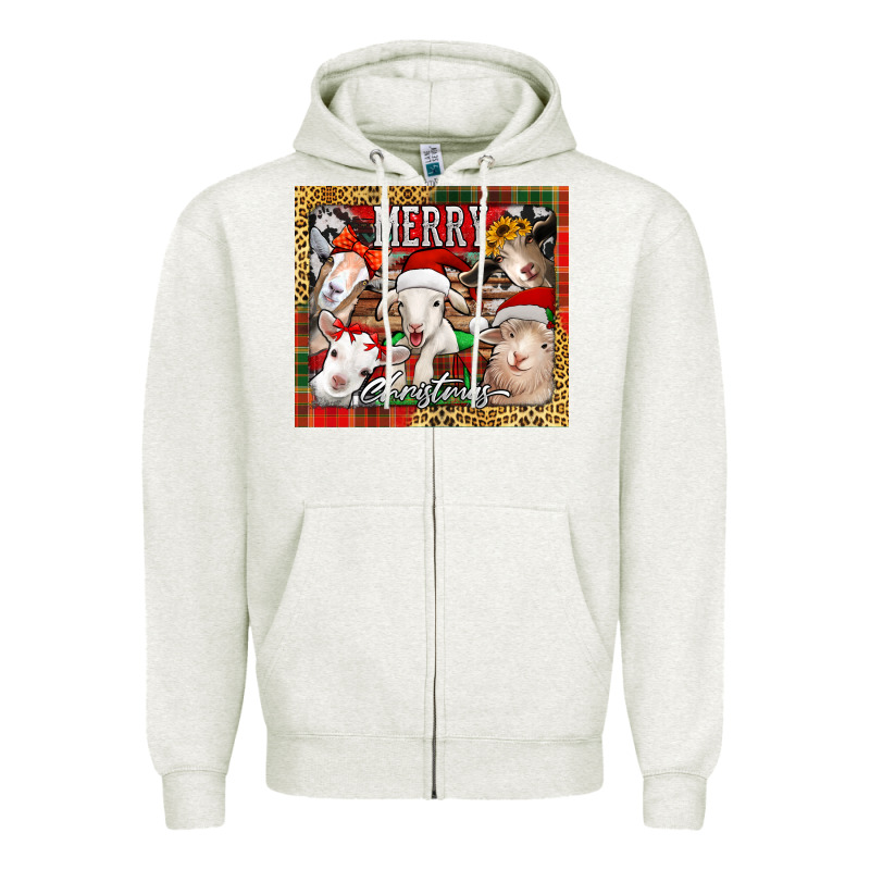 Merry Christmas Goats Tumbler Zipper Hoodie by Jasminsmagicworld | Teevron