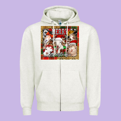 Merry Christmas Goats Tumbler Zipper Hoodie Designed By Jasminsmagicworld