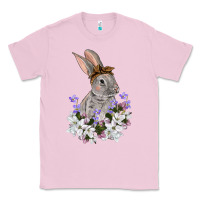 Bubblegum Pink Easter Day Flowers bunny Classic Tee - OliviaCreatesArt