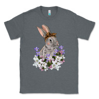 Charcoal Heather Easter Day Flowers bunny Classic Tee - OliviaCreatesArt