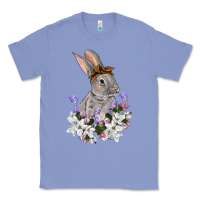 Colony Blue Easter Day Flowers bunny Classic Tee - OliviaCreatesArt