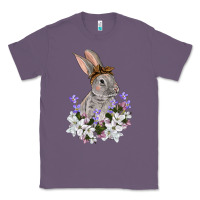 Lavender Easter Day Flowers bunny Classic Tee - OliviaCreatesArt