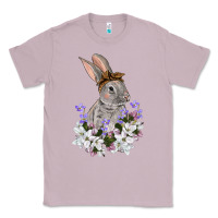 Lilac Easter Day Flowers bunny Classic Tee - OliviaCreatesArt