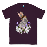 Plum Easter Day Flowers bunny Classic Tee - OliviaCreatesArt