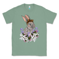 Sage Easter Day Flowers bunny Classic Tee - OliviaCreatesArt