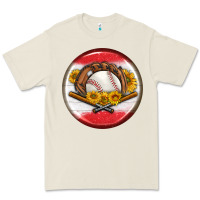 Bone baseball with sunflower round earrings Premium Tee - BundleAndBundleShop