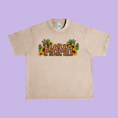 Cactus Leopard Sunflower Mama And Mini Set Urban Heavy Tee Designed By Jasminsmagicworld