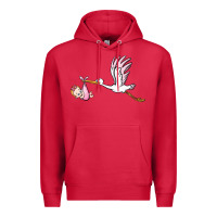 Cardinal stork with baby girl Premium Hoodie - BarkalooDesign