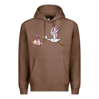 Chestnut stork with baby girl Premium Hoodie - BarkalooDesign