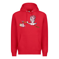 Red stork with baby girl Premium Hoodie - BarkalooDesign