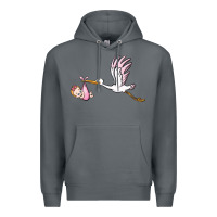 Rock stork with baby girl Premium Hoodie - BarkalooDesign