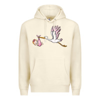 Sandshell stork with baby girl Premium Hoodie - BarkalooDesign