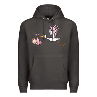Smoke stork with baby girl Premium Hoodie - BarkalooDesign
