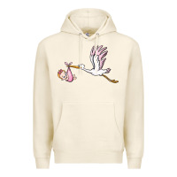 Tofu stork with baby girl Premium Hoodie - BarkalooDesign