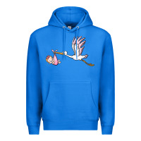 Stork With Baby Girl Premium Hoodie | Teevron