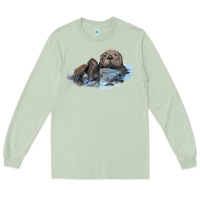 Matcha california sea otter Long Sleeve Tee - LillyAllenDesigns