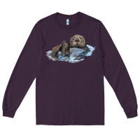 Plum california sea otter Long Sleeve Tee - LillyAllenDesigns