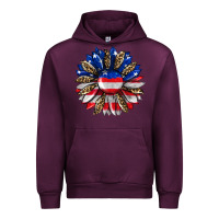 Mauve Wine american flag leopard Urban Hoodie - RanaPortraitStore