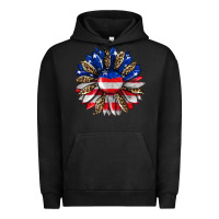 Pigment Black american flag leopard Urban Hoodie - RanaPortraitStore