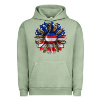 Pigment Oil Green american flag leopard Urban Hoodie - RanaPortraitStore