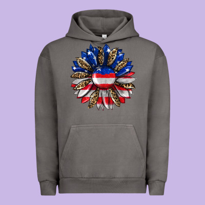 American Flag Leopard Urban Hoodie Designed By Ranaportraitstore
