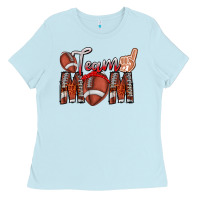 Baby Blue team mom Ladies Tee - CowhideDigitalArt