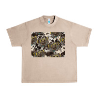 French Oak Longhorn Pattern Urban Heavy Tee - CowhideDigitalArt