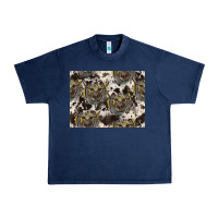 Navy Longhorn Pattern Urban Heavy Tee - CowhideDigitalArt