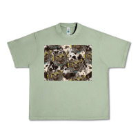 Oil Green Longhorn Pattern Urban Heavy Tee - CowhideDigitalArt
