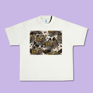 Longhorn Pattern Urban Heavy Tee Designed By Cowhidedigitalart