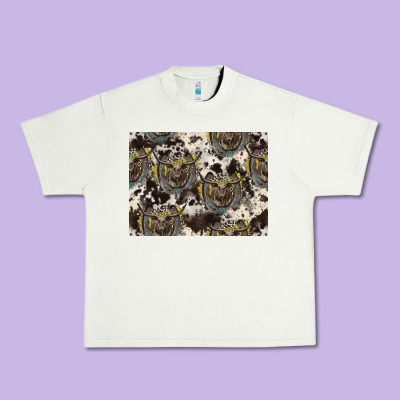 Longhorn Pattern Urban Heavy Tee Designed By Cowhidedigitalart