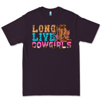 Plum Western Long Live Cowgirls With Roses Premium Tee - BundleAndBundleShop