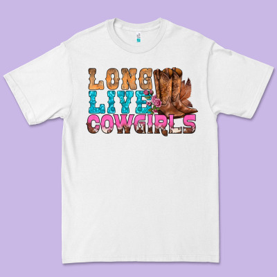 Western Long Live Cowgirls With Roses Premium Tee Designed By Bundleandbundleshop