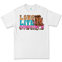 White Western Long Live Cowgirls With Roses Premium Tee - BundleAndBundleShop