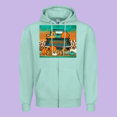 Pumpkin Farm Truck Tumbler Zipper Hoodie Designed By Jasminsmagicworld