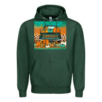 Sports Green pumpkin farm truck tumbler Zipper Hoodie - Jasminsmagicworld