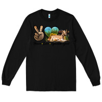Black Peace Love Spanish Goat Long Sleeve Tee - LillyAllenDesigns