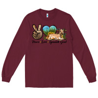 Burgundy Peace Love Spanish Goat Long Sleeve Tee - LillyAllenDesigns