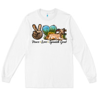 White Peace Love Spanish Goat Long Sleeve Tee - LillyAllenDesigns