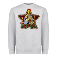 Heather Grey christmas baby jesus oh holly night Heavyweight Sweatshirt - RanaPortraitStore