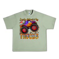 Oil Green Easily Distracted By Trucks Urban Heavy Tee - CowhideDigitalArt