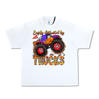 White Easily Distracted By Trucks Urban Heavy Tee - CowhideDigitalArt