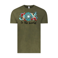 Vintage Olive Joy to the World Vintage Tee - CowhideDigitalArt